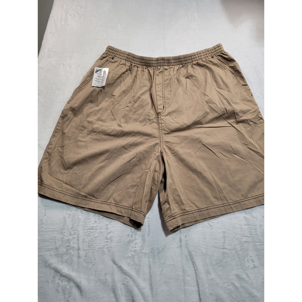 NWT Roaman's Shorts Women 24W Khaki Elastic Waist Cotton Twill Casual Utility